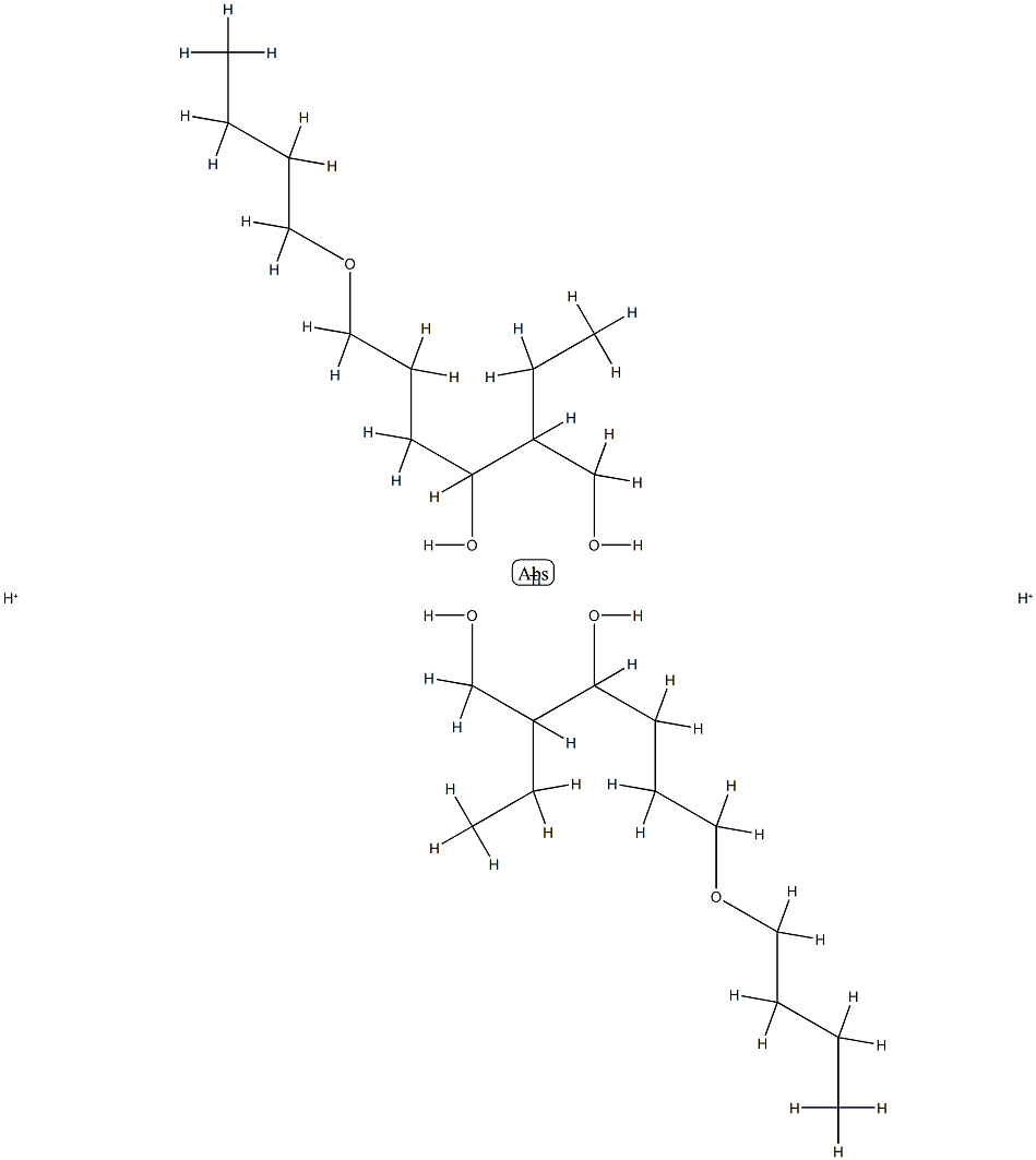 dihydrogen dibutoxybis[2-ethylhexane-1,3-diolato(2-)-O,O']titanate(2-) Structure