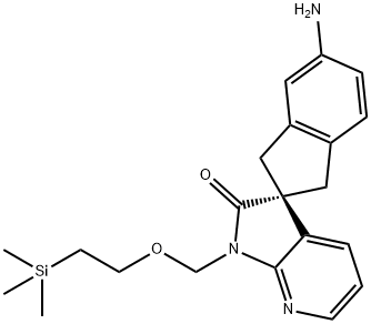 (S)-5-amino-1-((2-(trimethylsilyl)ethoxy)methyl)-1,3-dihydrospiro[indene-2,3-pyrrolo[2,3-b]pyridin]-2(1H)-one(WX145563) Structure
