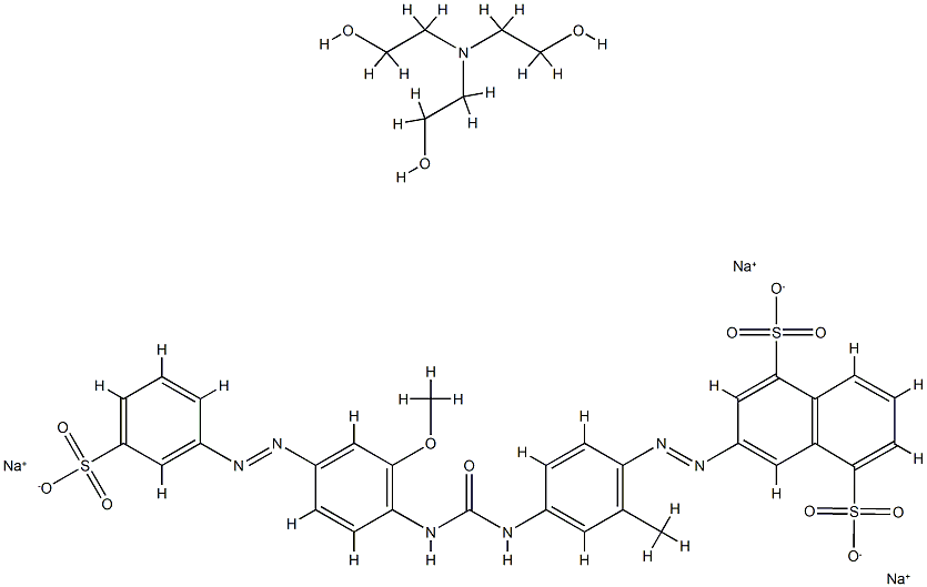 3-[[4-[[[[2-methoxy-4-[(3-sulphophenyl)azo]phenyl]amino]carbonyl]amino]-o-tolyl]azo]naphthalene-1,5-disulphonic acid, sodium salt, compound with 2,2',2''-nitrilotriethanol Structure