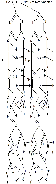 pentasodium bis[4-[[6-[[4-chloro-6-(2-ethoxyethoxy)-1,3,5-triazin-2-yl]amino]-1-hydroxy-2-naphthyl-3-sulpho]azo]-3-hydroxy-7-nitronaphthalene-1-sulphonato(4-)]cobaltate(5-) Structure