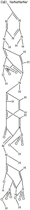 tetrasodium [5-[[6-[[4-[(4-amino-6-chloro-1,3,5-triazin-2-yl)amino]-3-sulphophenyl]amino]-1-hydroxy-3-sulpho-2-naphthyl]azo]-4-hydroxybenzene-1,3-disulphonato(2-)]cuprate(4-) Structure