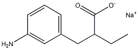 sodium (±)-2-(m-aminobenzyl)butyrate Structure