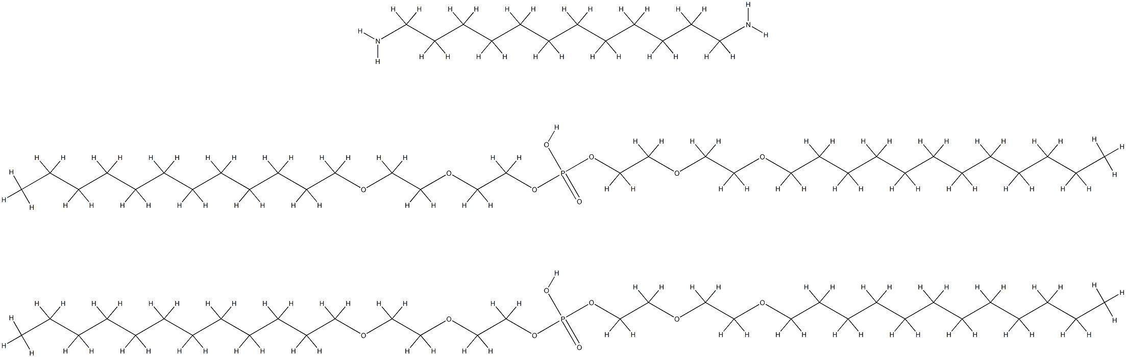 bis[2-[2-(dodecyloxy)ethoxy]ethyl hydrogen phosphate, compound with dodecane-1,12-diamine (2:1) Structure