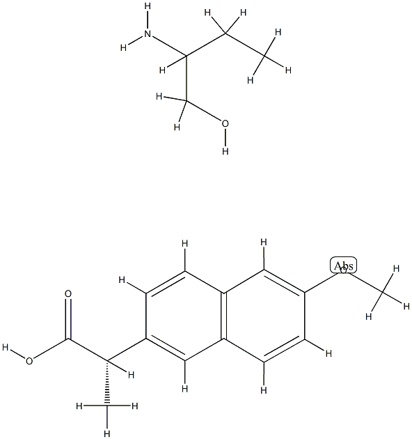 (S)-6-methoxy-alpha-methylnaphthalene-2-acetic acid, compound with 2-aminobutan-1-ol (1:1) Structure