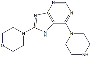 8-(4-morpholinyl)-6-(1-piperazinyl)-9H-purine 구조식 이미지