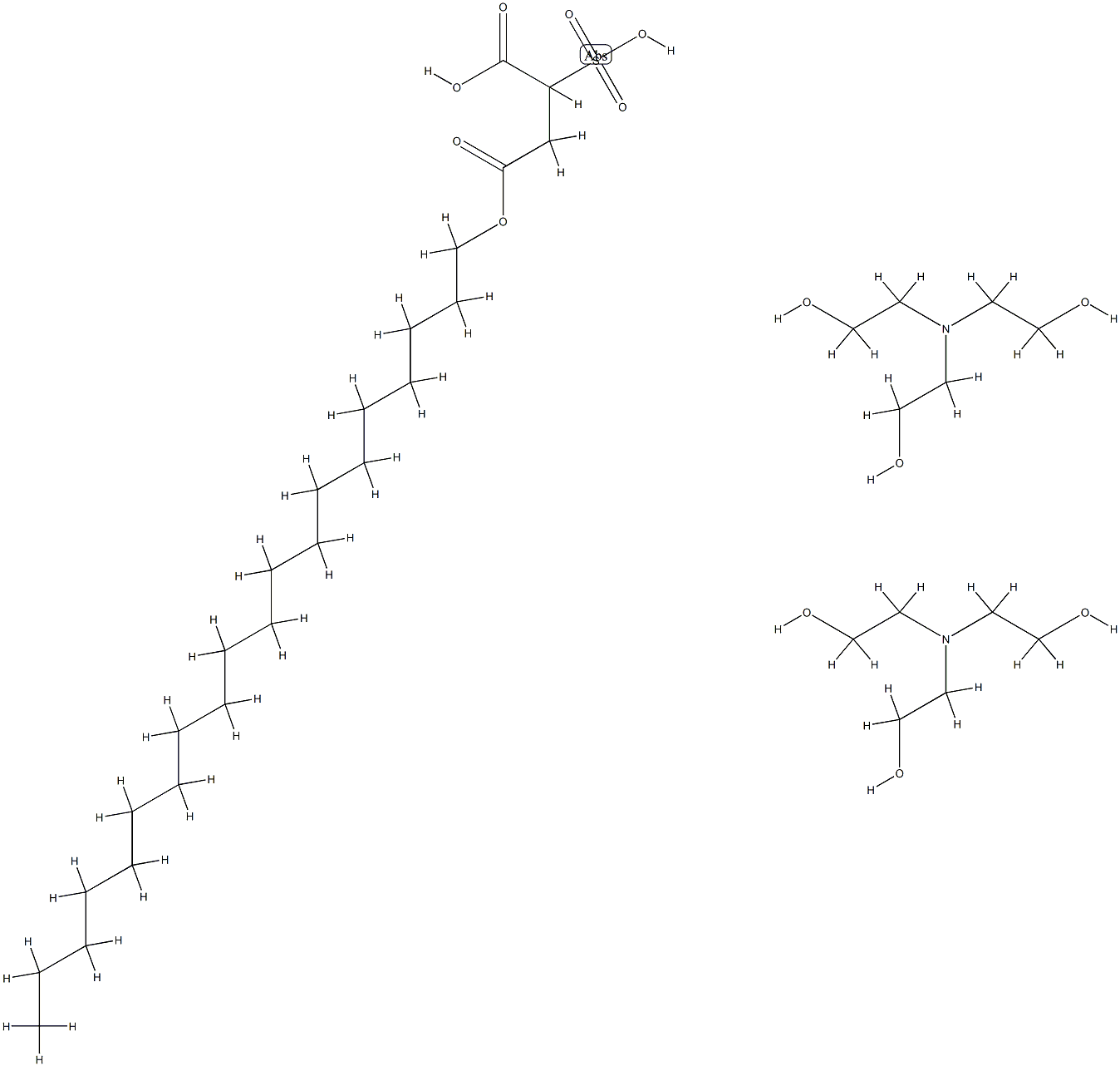 1-icosyl hydrogen 2-sulphosuccinate, compound with 2,2',2''-nitrilotri[ethanol] (1:2) Structure