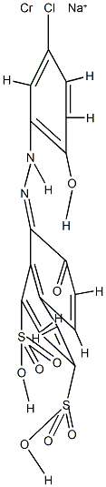 sodium [8-[(5-chloro-2-hydroxyphenyl)azo]-7-hydroxynaphthalene-1,3-disulphonato(4-)]chromate(1-) Structure