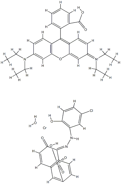 9-(2-carboxyphenyl)-3,6-bis(diethylamino)xanthylium [5-[(5-chloro-2-hydroxyphenyl)azo]-6-hydroxynaphthalene-2-sulphonato(3-)]hydroxychromate(1-) 구조식 이미지