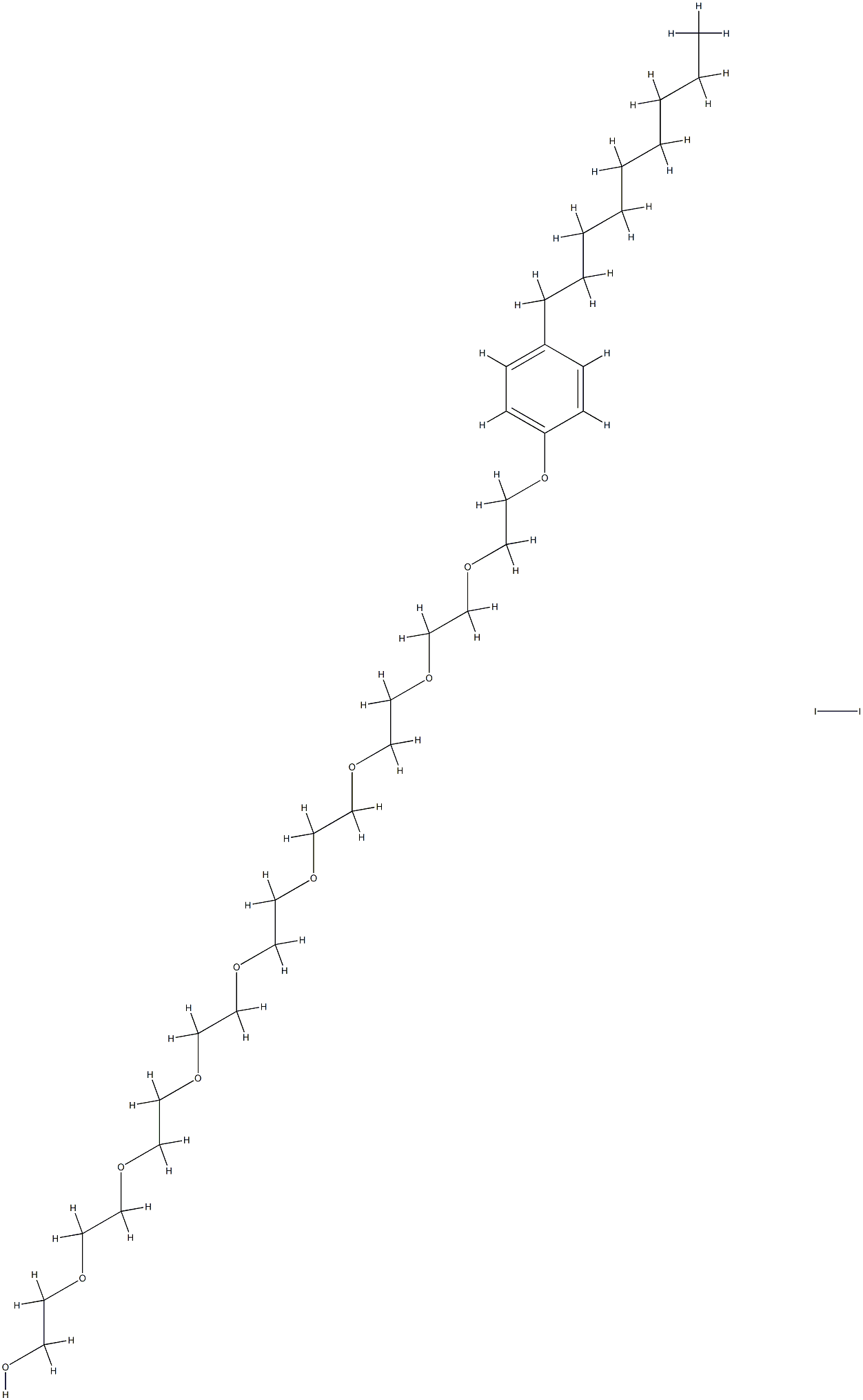 26-(p-노닐페녹시)-3,6,9,12,15,18,21,24-옥타옥사헥사코산-1-올,요오드화합물 구조식 이미지