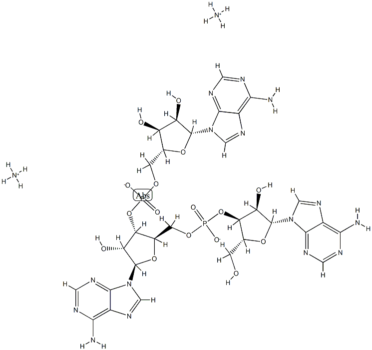 Adenosine, adenylyl-(3'->5')-adenylyl-(3'->5')-, diammonium salt Structure