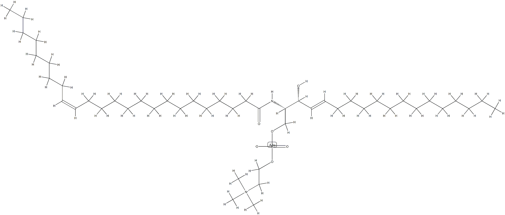 N-네르보노일-D-에리트로-스핑고실포스포릴콜린 구조식 이미지