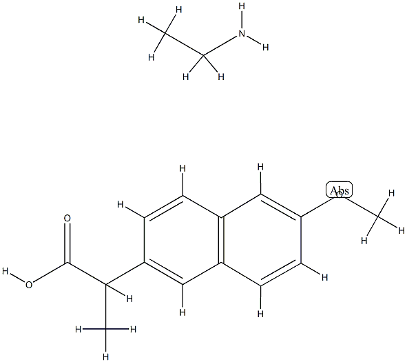 6-methoxy-alpha-methylnaphthalene-2-acetic acid, compound with ethylamine (1:1) Structure