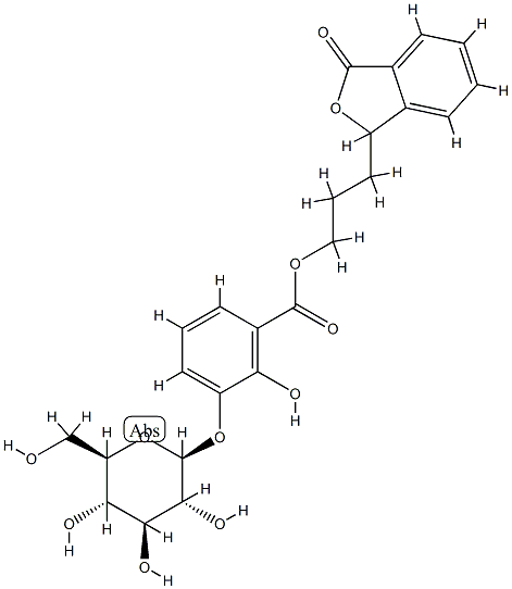 3-(β-D-Glucopyranosyloxy)-2-hydroxybenzoic acid 3-(1,3-dihydro-3-oxoisobenzofuran-1-yl)propyl ester Structure