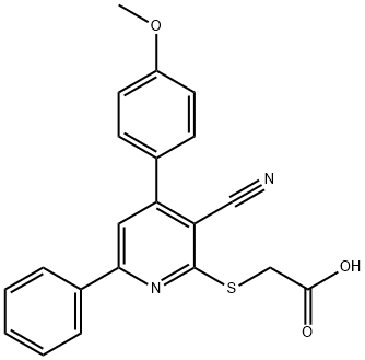 2-{[3-cyano-4-(4-methoxyphenyl)-6-phenyl-2-pyridinyl]sulfanyl}acetic acid 구조식 이미지