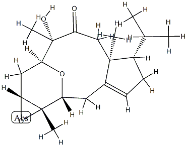 [1aR,3S,4S,6aS,7S,11R,11aS,(+)]-1aβ,3,4,6,6a,7,8,10,11,11a-Decahydro-4-hydroxy-4,6aα,11aβ-trimethyl-7α-(1-methylethyl)-3,11-epoxycyclopenta[5,6]cycloundeca[1,2-b]oxirene-5(2H)-one 구조식 이미지