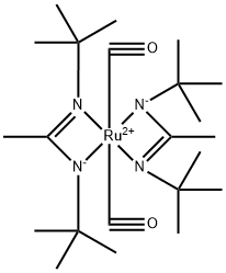 Bis(N,N-di-t-butylacetamidinato)ruthenium(II) dicarbonyl 구조식 이미지