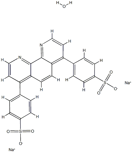 Sodium 4,4'-(1,10-phenanthroline-4,7-diyl)dibenzenesulfonate xhydrate 구조식 이미지