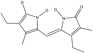 2H-Pyrrol-2-one,  4-ethyl-5-[(4-ethyl-3-methyl-1H-pyrrol-2-yl-1,5-d2)methylene]-1,5-dihydro-1-d-3-methyl-,  (5Z)- Structure