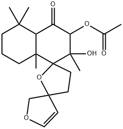 (+)-3''-Acetyloxy-2'',3',3'',4',4''a,5'',6'',7'',8'',8''a-decahydro-2''-hydroxy-2'',5'',5'',8''a-tetramethyldispiro[furan-3(2H),2'(5'H)-furan-5',1''(4''H)-naphthalen]-4''-one Structure