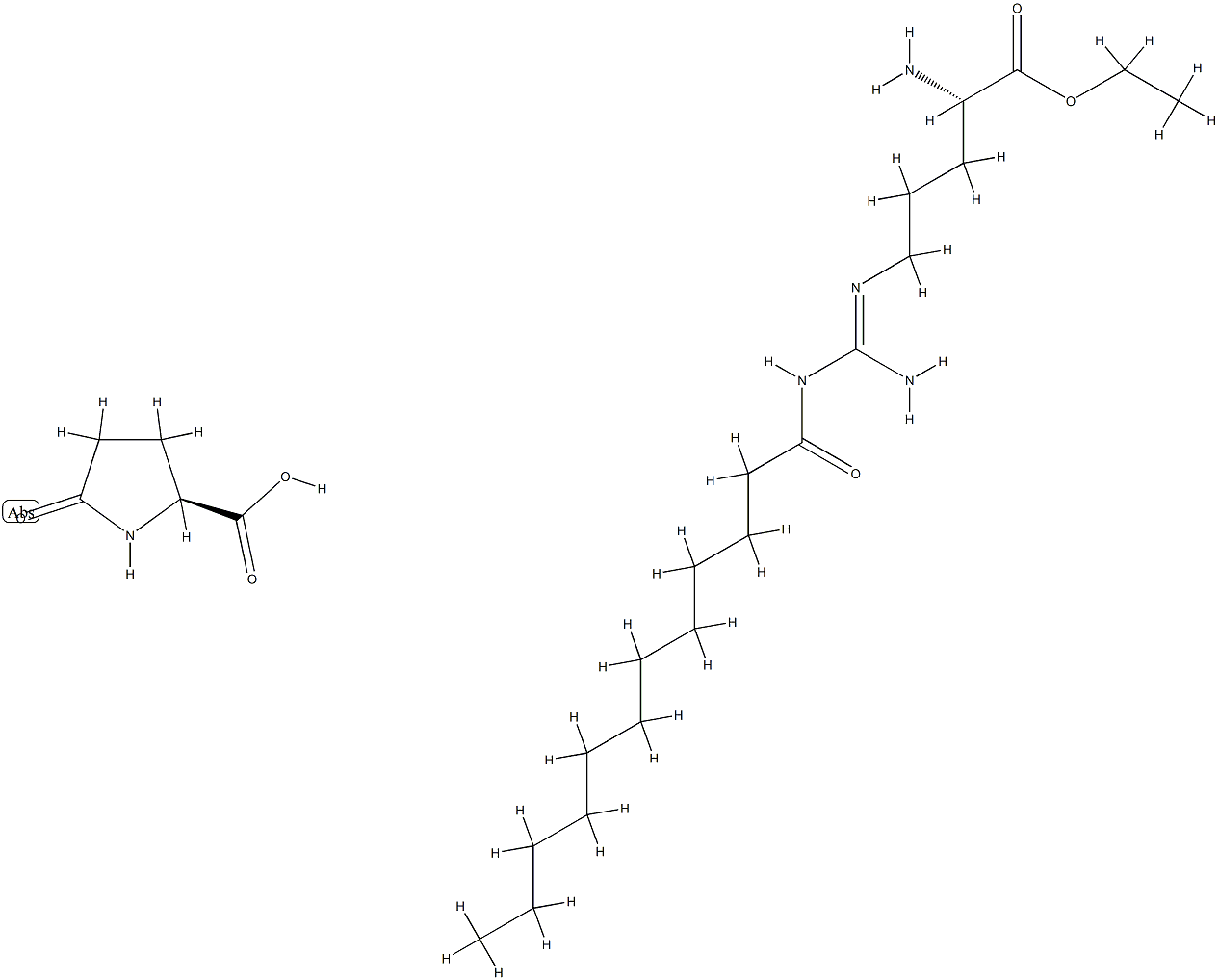 dl-Proline, 5-oxo-, compd. with N2-coco acyl-l-arginine Et ester Structure