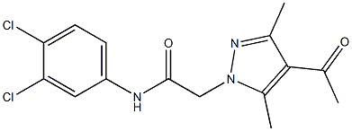 2-(4-acetyl-3,5-dimethyl-1H-pyrazol-1-yl)-N-(3,4-dichlorophenyl)acetamide 구조식 이미지