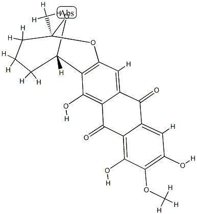 (2S)-3,4,5,6-Tetrahydro-7,9,11-trihydroxy-10-methoxy-2-methyl-2α,6α-epoxy-2H-anthra[2,3-b]oxocin-8,13-dione 구조식 이미지