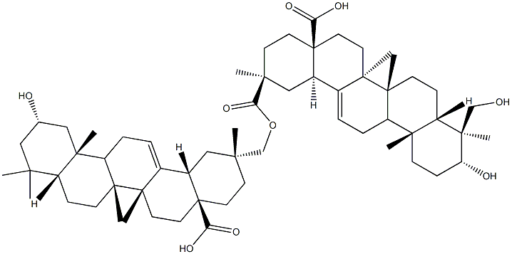 (+)-3β,24-Dihydroxyoleana-12-ene-28,29-dioic acid 29-(3β-hydroxy-28-hydroxy-28-oxooleana-12-ene-29-yl) ester Structure