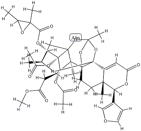 14,15-Didehydrophragmalin 2,30-diacetate 3-(2,3-dimethyloxiranecarboxylate) Structure