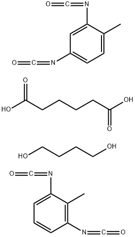 Hexanedioic acid, polymer with 1,4-butanediol, 1,3-diisocyanato-2-methylbenzene and 2,4-diisocyanato-1-methylbenzene Structure