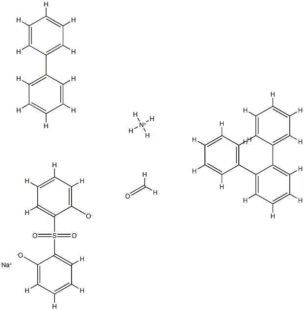 Formaldehyde, polymers with sulfonated 1,1'-biphenyl, sulfonated terphenyl and sulfonylbis[phenol], ammonium sodium salts Structure