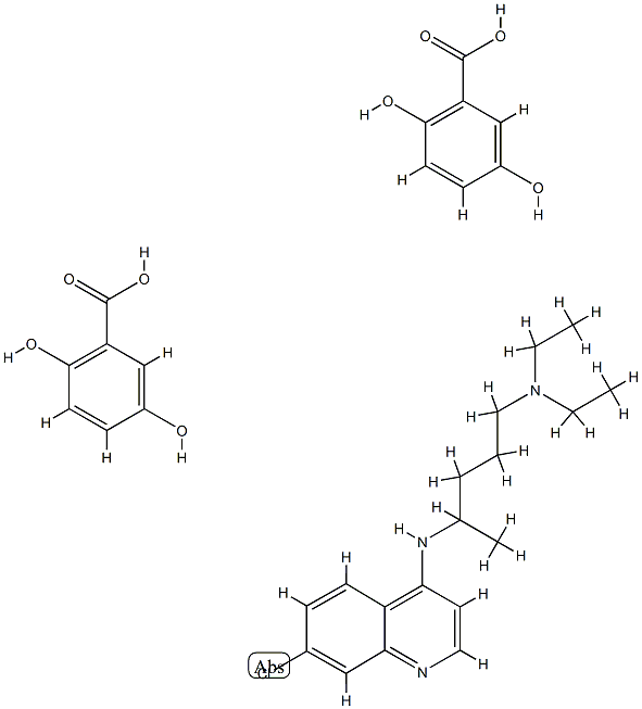 2,5-dihydroxybenzoic acid, compound with N4-(7-chloro-4-quinolyl)-N1,N1-diethylpentane-1,4-diamine (2:1) Structure