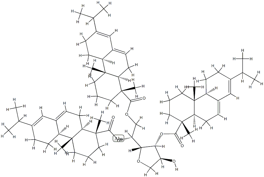 sorbitan tris[[1R-(1alpha,4abeta,4balpha,10aalpha)]-1,2,3,4,4a,4b,5,6,10,10a-decahydro-7-isopropyl-1,4a-dimethylphenanthrene-1-carboxylate] Structure