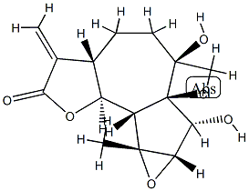 (3aS)-6aβ-Chloro-3aβ,4,5,6,6a,7,7aβ,8a,8bβ,8cα-decahydro-6β,7α-dihydroxy-6,8aβ-dimethyl-3-methyleneoxireno[2,3]azuleno[4,5-b]furan-2(3H)-one 구조식 이미지