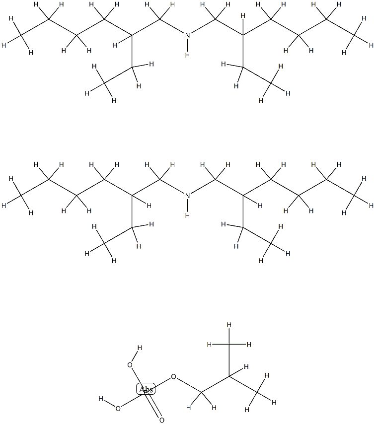 isobutyl dihydrogen phosphate, compound with 2-ethyl-N-(2-ethylhexyl)hexylamine (1:2) Structure