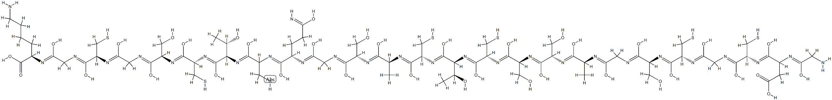 Gly-L-Asp-L-Cys-Gly-L-Cys-L-Ser-Gly-L-Ala-L-Ser-L-Ser-L-Cys-L-Thr-L-Cys-L-Ala-L-Ser-Gly-L-Gln-L-Cys-L-Thr-L-Cys-L-Ser-Gly-L-Cys-Gly-Lys-OH Structure