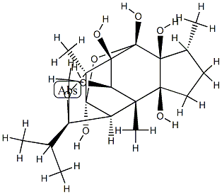 [2S,10S]-4,5,8,9-Tetrahydro-2aα,6α,9β-trimethyl-4α-(1-methylethyl)-2β,4β,6β-metheno-2H-cyclopenta[g]furo[2,3,4-ij][2]benzopyran-2α,5aα,6aα,9aα,9bα,9cα(2aH,6H,7H)-hexol Structure