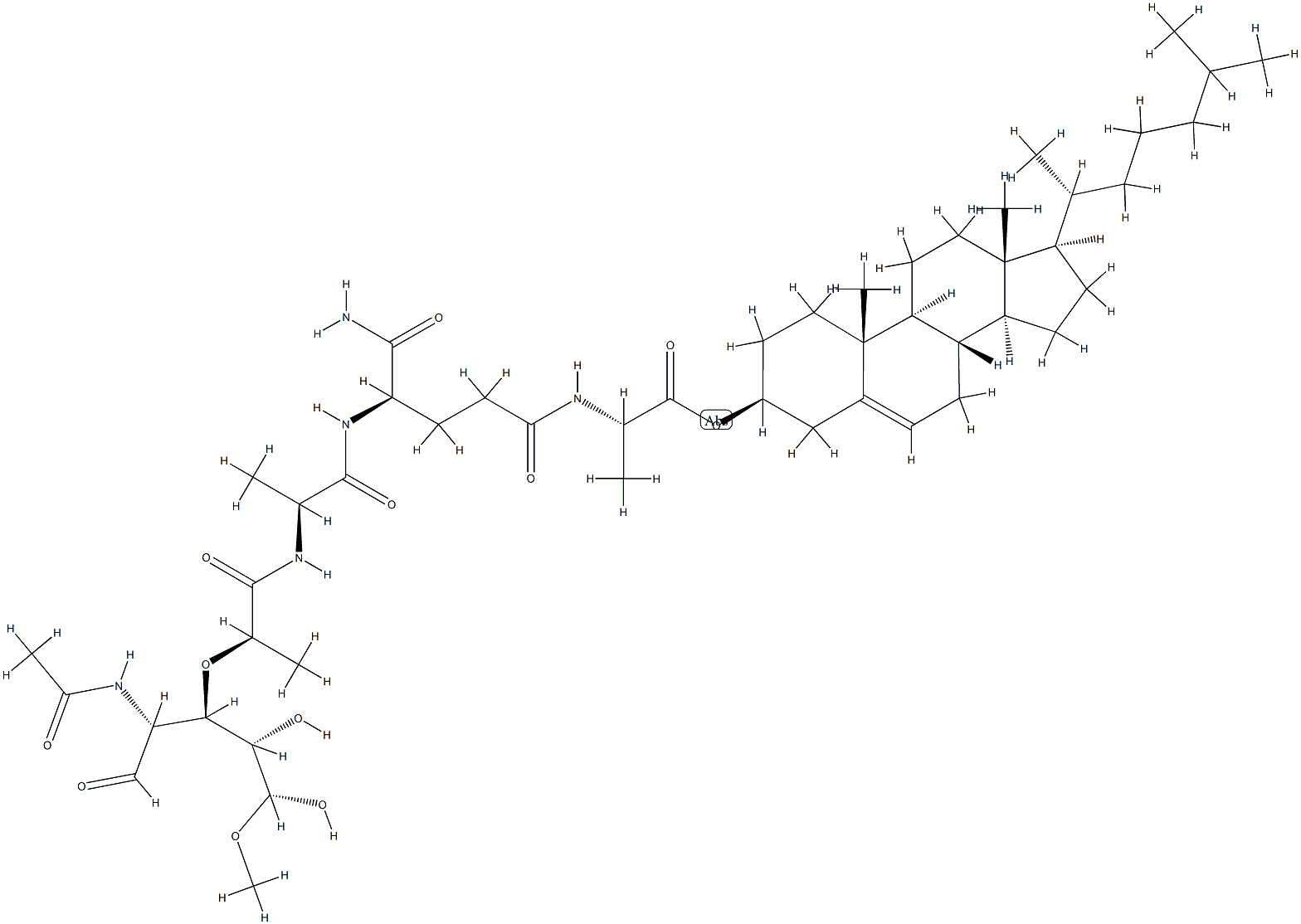 N-아세틸무라밀-알라닐-이소글루타민-알라닐-콜레스테롤 구조식 이미지