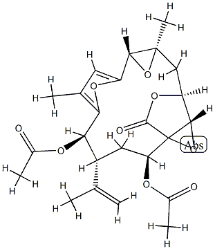 (1S,2S,4R,5R,10S,12R,14S,15S)-2,5-Bis(acetyloxy)-7,12-dimethyl-4-(1-methylethenyl)-11,16,18,19-tetraoxapentacyclo[12.2.2.16,9.01,15.010,12]nonadeca-6,8-diene-17-one Structure