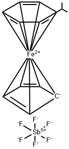 (η-cumene)-(η-cyclopentadienyl)iron(II) hexafluoroantimonate Structure