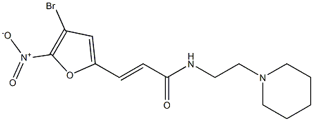 N-(2-N-piperidinylethyl)-beta-(5-nitro-4-bromo-2-furyl)acrylamide Structure