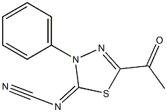 2-Acetyl-5-cyanimino-4,5-dihydro-4-phenyl-1,3,4-thiadiazole 구조식 이미지