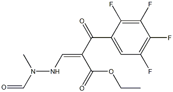 2,3,4,5-테트라플루오로-α-[(2-포르밀-2-메틸히드라지닐)메틸렌]-β-옥소벤젠프로판산에틸에스테르 구조식 이미지