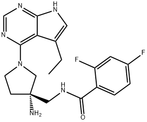 N-[[(3S)-3-AMINO-1-(5-ETHYL-7H-PYRROLO[2,3-D]PYRIMIDIN-4-YL)-3-PYRROLIDINYL]METHYL]-2,4-DIFLUORO-BENZAMIDE Structure