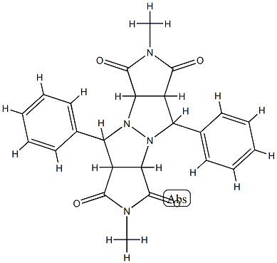 2,7-dimethyl-5,10-diphenyltetrahydropyrrolo[3,4-c]pyrrolo[3,4:4,5]pyrazolo[1,2-a]pyrazole-1,3,6,8(2H,3aH,5H,7H)-tetraone 구조식 이미지