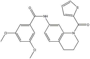 Benzamide,  3,5-dimethoxy-N-[1,2,3,4-tetrahydro-1-(2-thienylcarbonyl)-7-quinolinyl]- 구조식 이미지