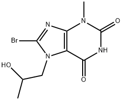 8-bromo-7-(2-hydroxypropyl)-3-methyl-3,7-dihydro-1H-purine-2,6-dione 구조식 이미지