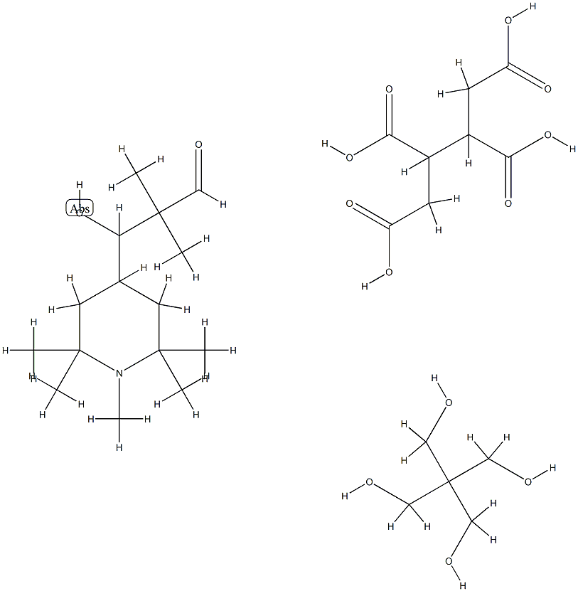 1,2,3,4-Butanetetracarboxylic acid, polymer with 2,2-bis(hydroxymethyl)-1,3-propanediol and 3-hydroxy-2,2-dimethylpropanal, 1,2,2,6,6-pentamethyl-4-piperidinyl ester Structure