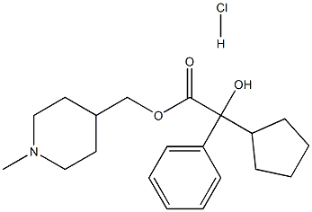 (1-methyl-3,4,5,6-tetrahydro-2H-pyridin-4-yl)methyl 2-cyclopentyl-2-hy droxy-2-phenyl-acetate chloride Structure