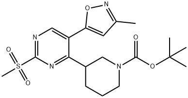 3-[5-(3-Methyl-5-isoxazolyl)-2-(methylsulfonyl)-4-pyrimidinyl]-1-Piperidinecarboxylic acid,1,1-dimethylethylester Structure