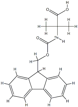 2-아미노이소부티르산-15N,알파-N-FMoc 구조식 이미지